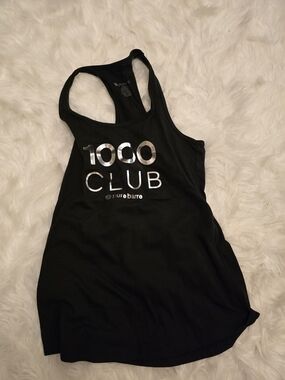 Pure Barre Black Racerback Tank with Metallic Graphic